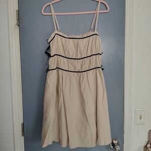 No Boundaries Cream Dress with Black Trim